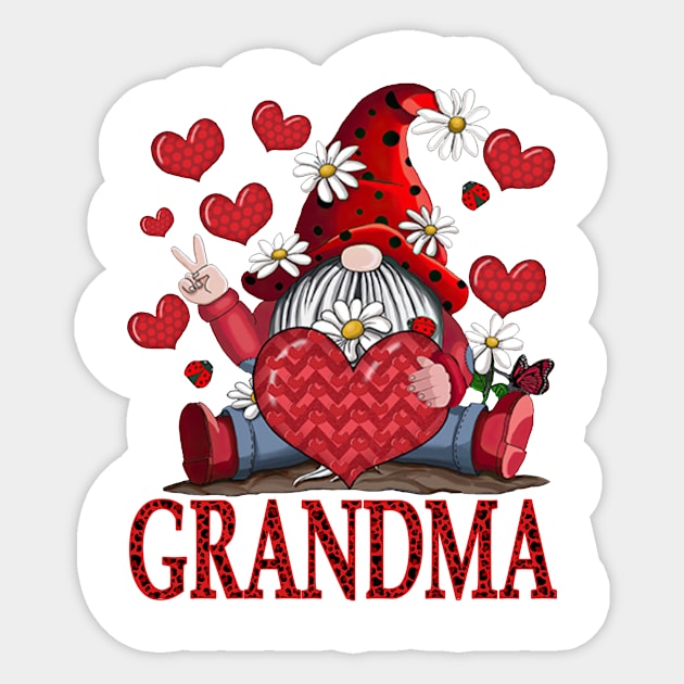 Gnome Grandma Valentine Sticker by celestewilliey